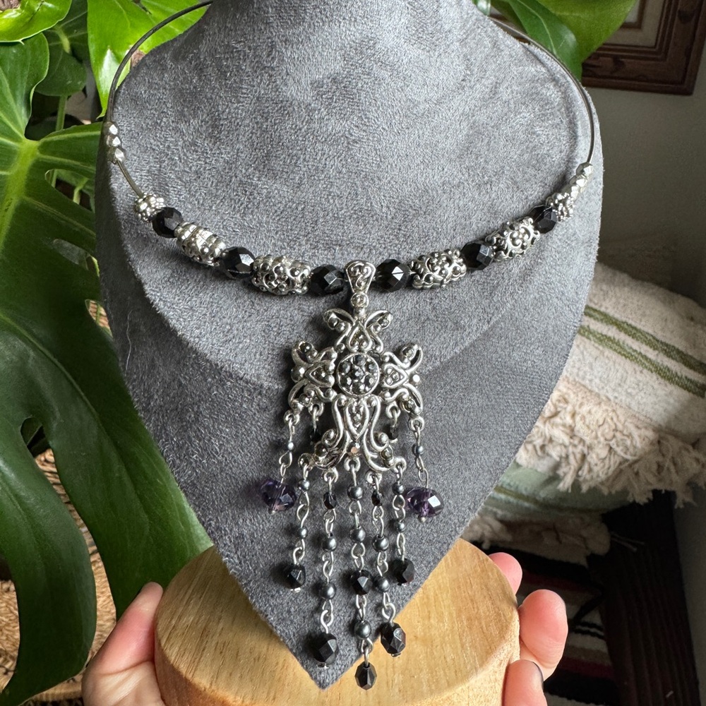 Estate sale find:  black beaded collar